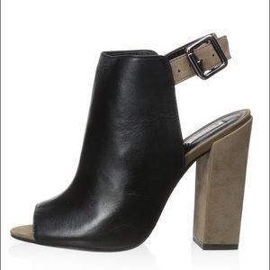 SCHUTZ Quesadilha Black/Yucca Slingback Heel 8 NIB